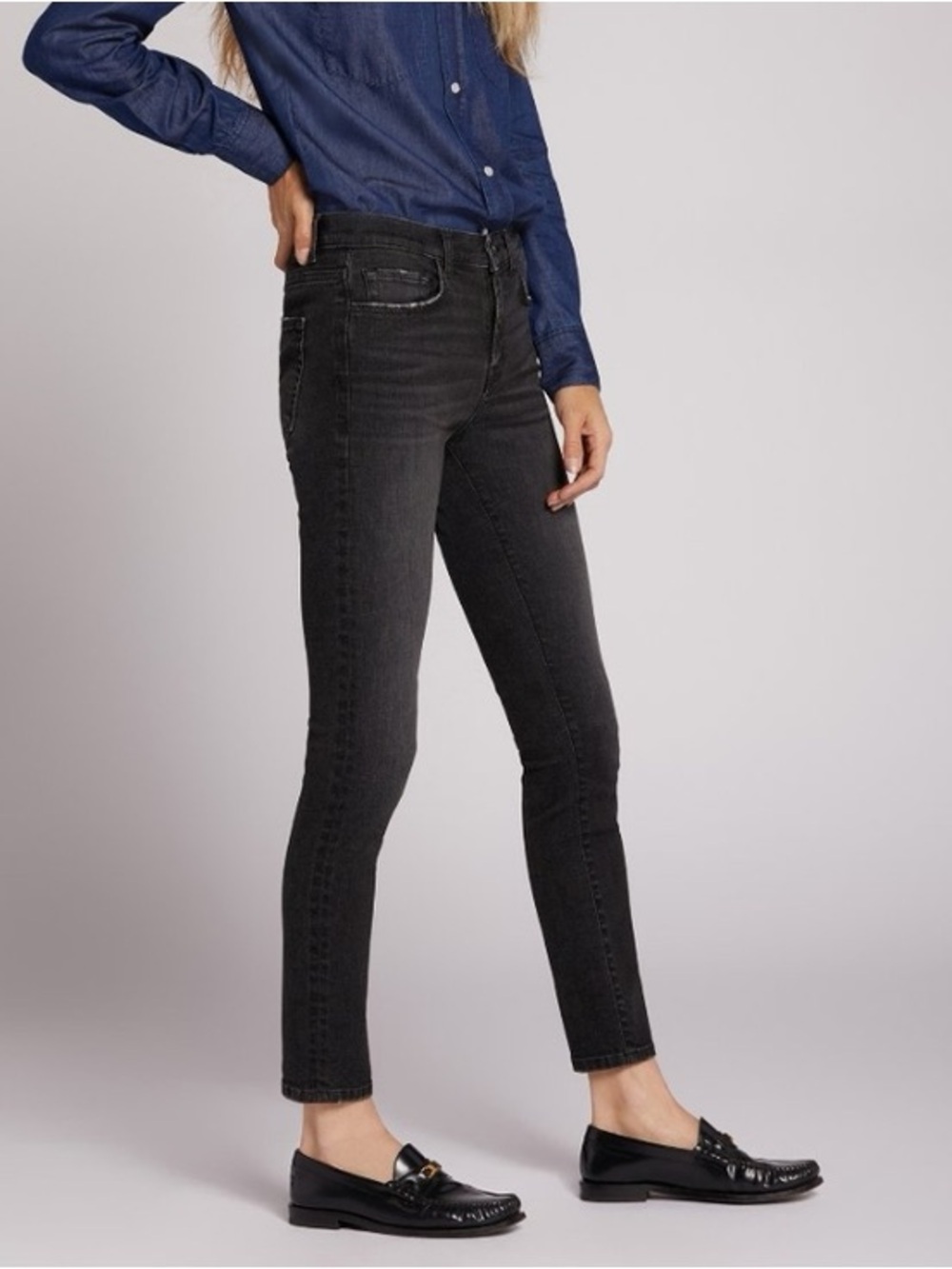 Current Elliott Cardiff Vintage Gray High‎ Rise Slim Straight Denim Jeans